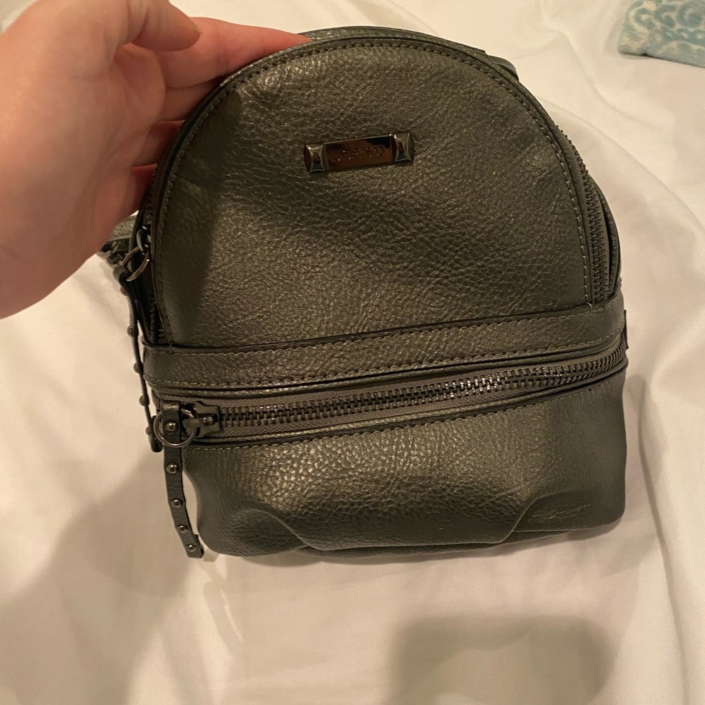 Joe’s jeans metallic Charcoal gray mini backpack